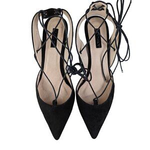 TopShop Jupiter Black Lace-up Heels Size 39 (8 1/2)